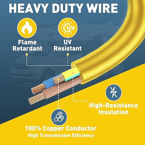 Miniatura 5 de Lin Cin Yin 30 Amp to 110 Volt RV Adapter Cord, 30A to 15A NEMA 5-15P Male to TT-30R Female RV Power Adapter with Handle, 12 Inch Heavy Duty STW 10