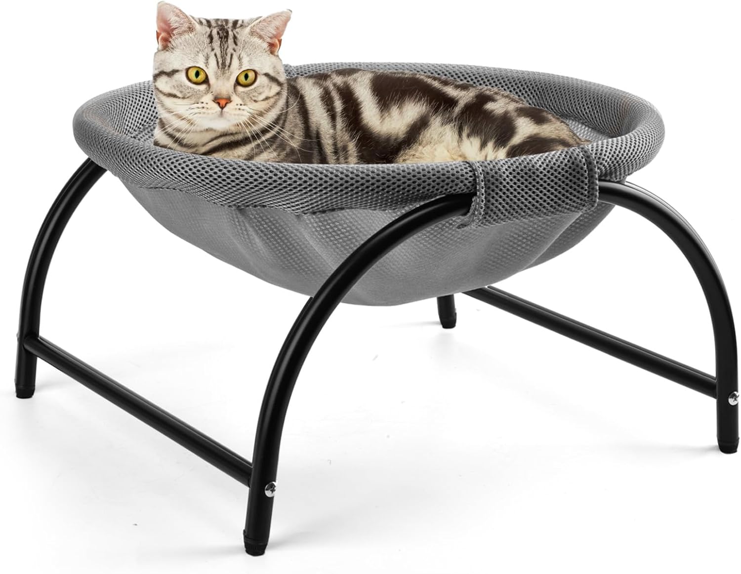 LIFLIX Raised Cat Hammock Bed, Free Standing Cat Cot with Washable Mesh, Pet Bed for for Kittens, 17.1 x 17 x 9.5 inches
