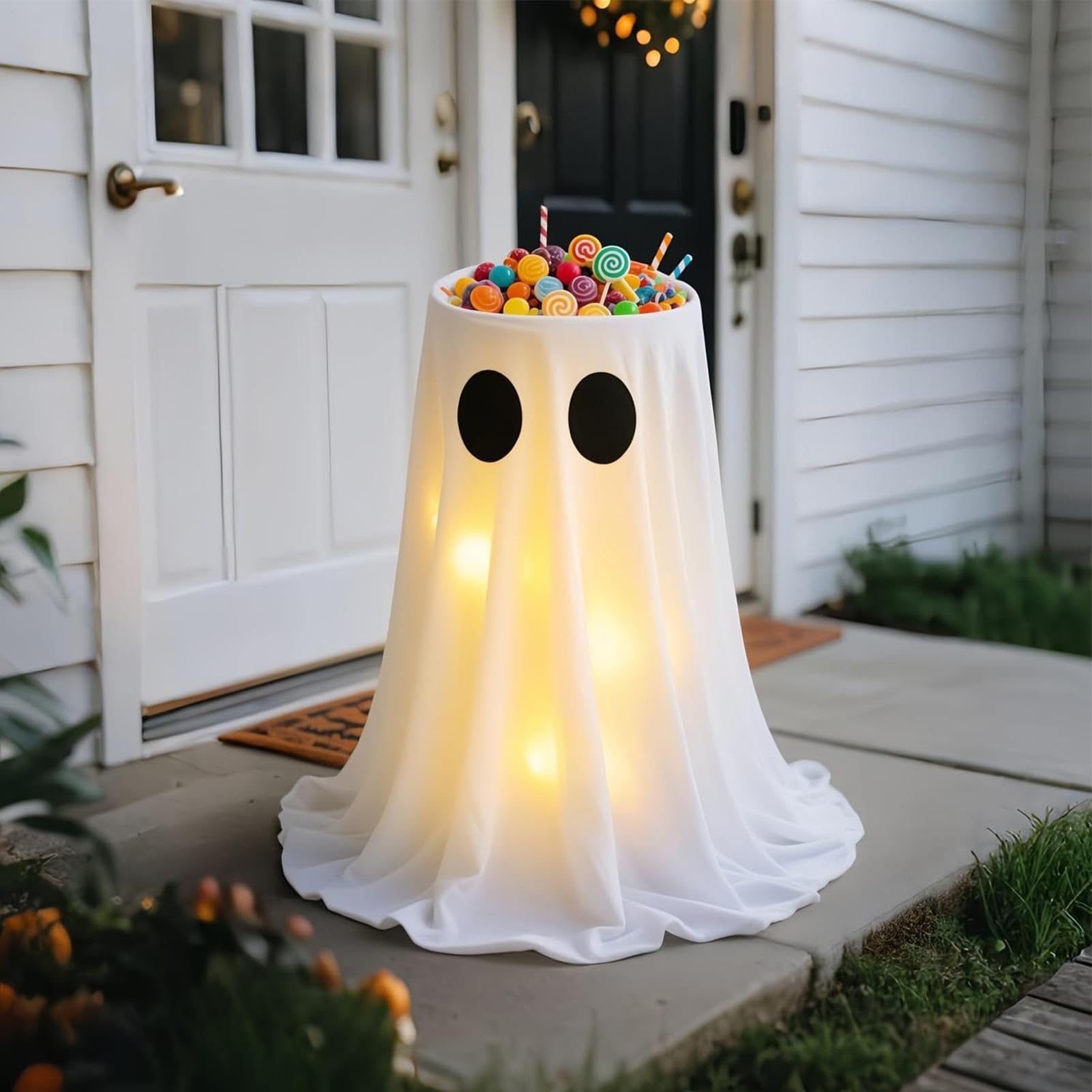 Zewnętrzny Na Cukierki Z Duchem Dekoracja Halloweenowa Duch Z Oświetleniem