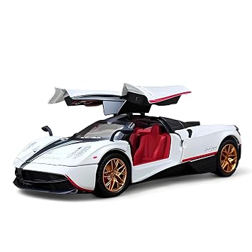 1:32 Scale Die Cast Model Car - Exclusive Alloy Metal Pullback Toy with Openable Doors, Lights, and Music for Kids (Pagani 1:32)