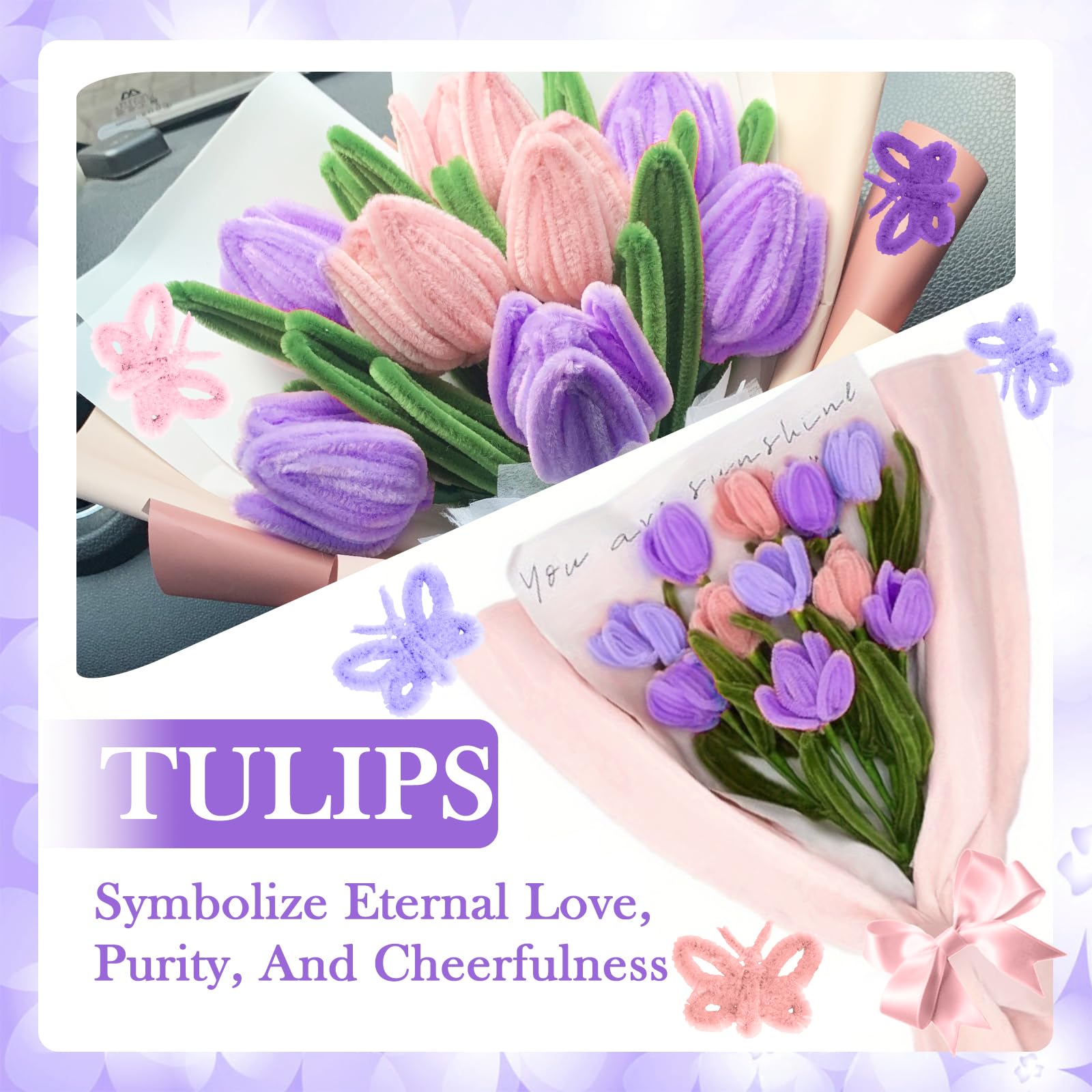 WYYFXY Lot De 400 Cure-pipes Pour Bricolage - 4 Couleurs - Avec Fil De