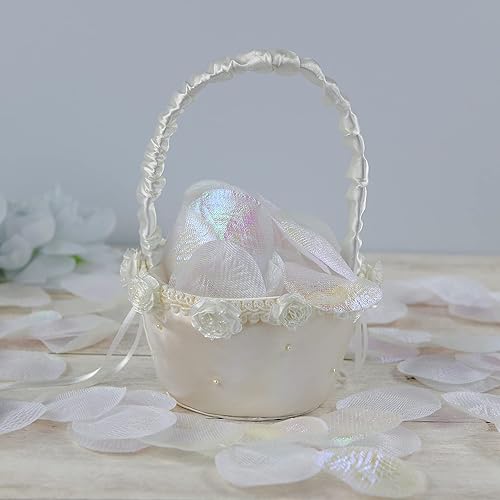 Miniatura 6 de Simplicity Pétalos de flores de rosa de tela para bodas y otras celebraciones, 2 x 2 pulgadas, iridiscentes y tul, 750 piezas