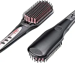 Escova Alisadora Para Cabelos Finos E Ralos: 28 Configurações De Temperatura (90℃-230℃), Cerâmica Com Íons Negativos Mulheres, Voltagem Dupla Desligamento Automático, Sem Frizz, Luva Inclusa