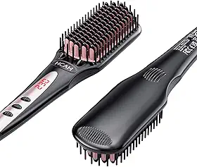 Escova Alisadora Para Cabelos Finos E Ralos: 28 Configurações De Temperatura (90℃-230℃), Cerâmica Com Íons Negativos Mulheres, Voltagem Dupla Desligamento Automático, Sem Frizz, Luva Inclusa