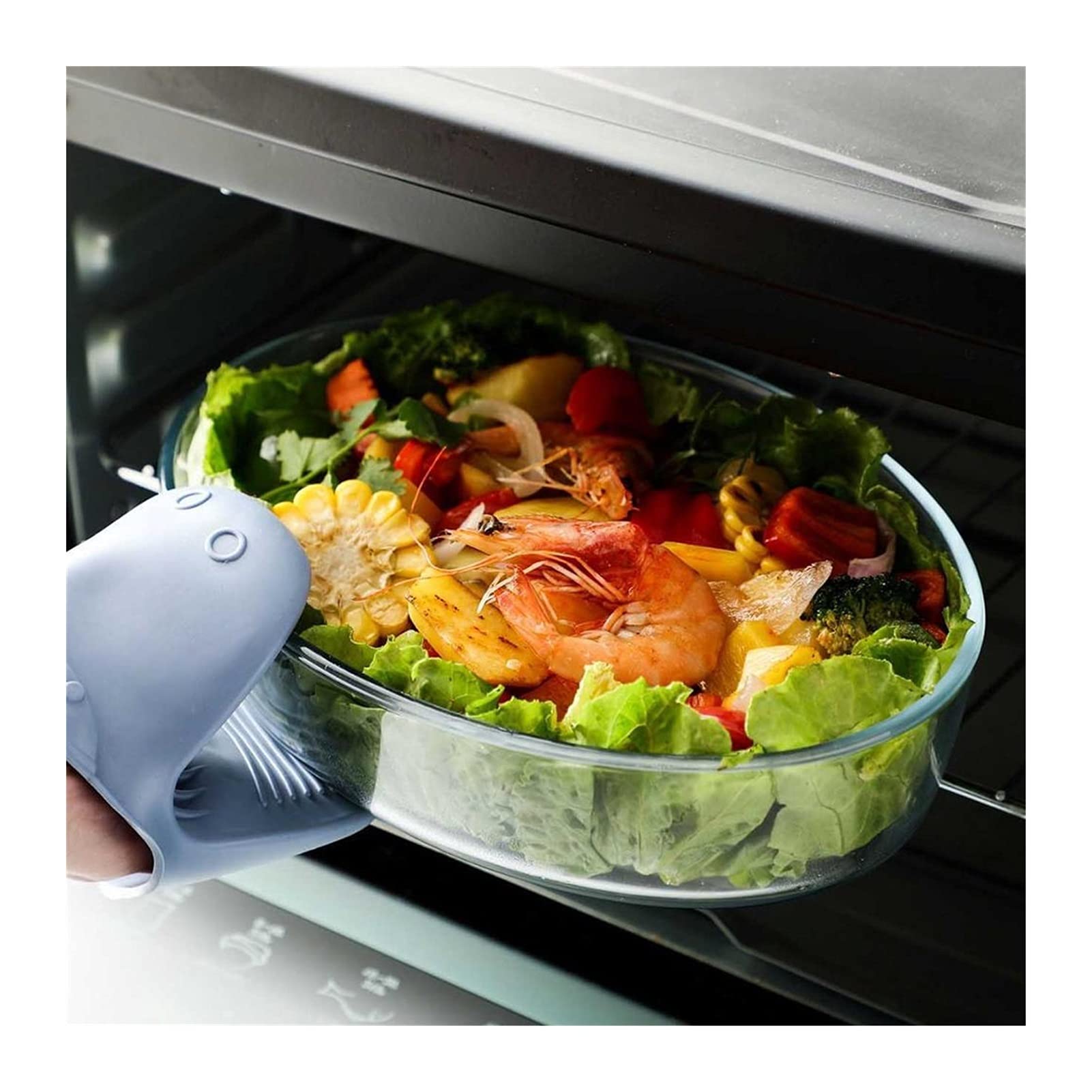 Insalatiere Alto Borosilicato Vetro Pestino Piatto Piatto Cucina Forno a microonde Forno Riscaldamento Ciotola for uso domestico Insalata di alloggio Piastra di alimentazione Plate Stoviglie 1.5 / 2 /