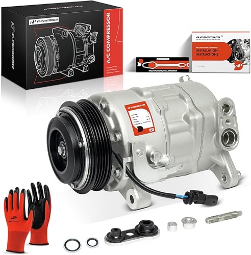 A-Premium Compresor de aire acondicionado con embrague Compatible con Chevrolet Silverado 1500 2019-2024, Silverado 2500/3500 HD 2020-2025 y GMC