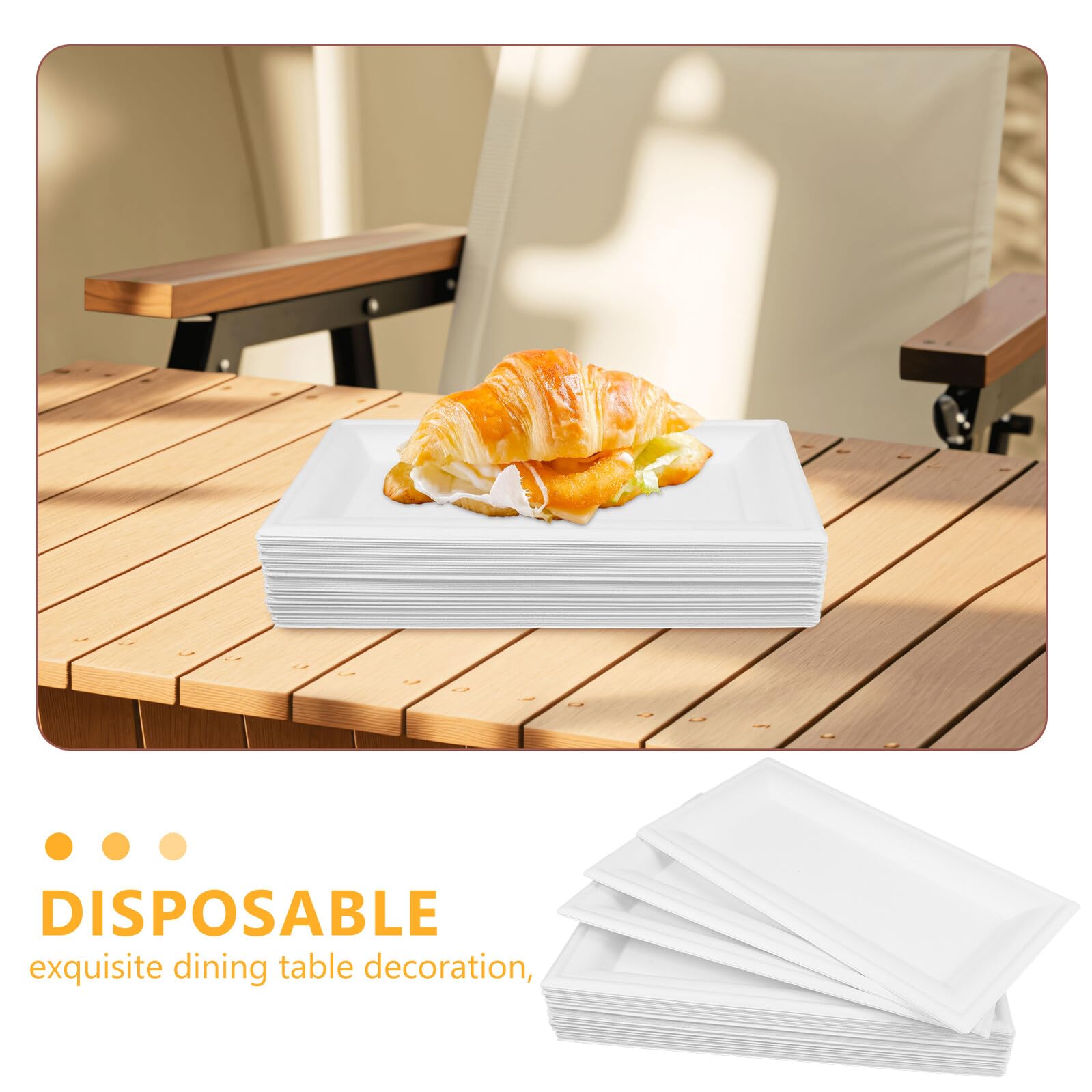 50 pezzi Piatti Usa e Getta Rettangolari Piatti da Carta per Feste e Dessert Pratici e Smaltibili per Eventi per Picnic Compleanni e Matrimoni