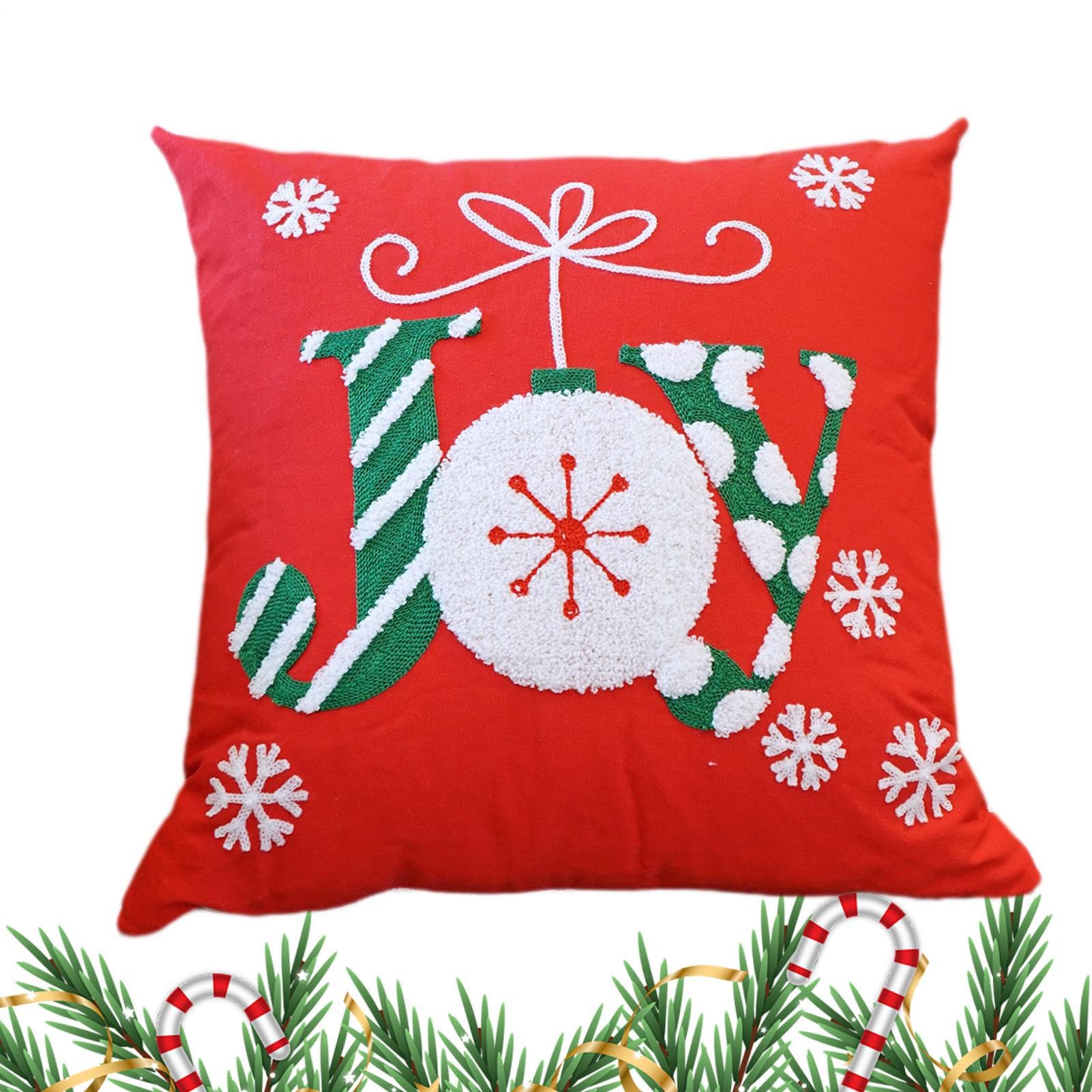 Fundas de almohada bordadas con copos de nieve en tejido premium de 45cm