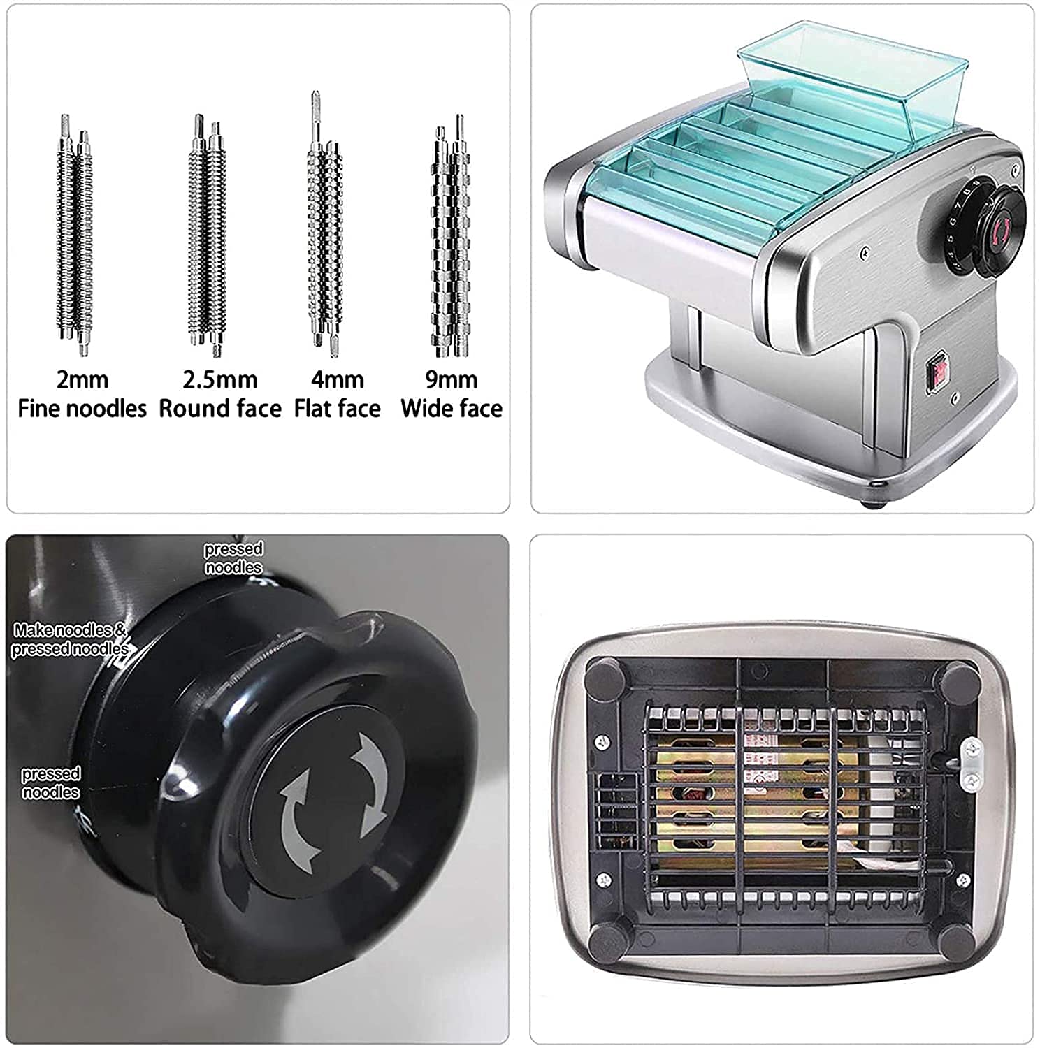 Máquina para Hacer Pasta, Máquina De Prensado Vertical, Cortador De Masa De Acero Inoxidable, Fabricante De Fideos (2 Cuchillos)