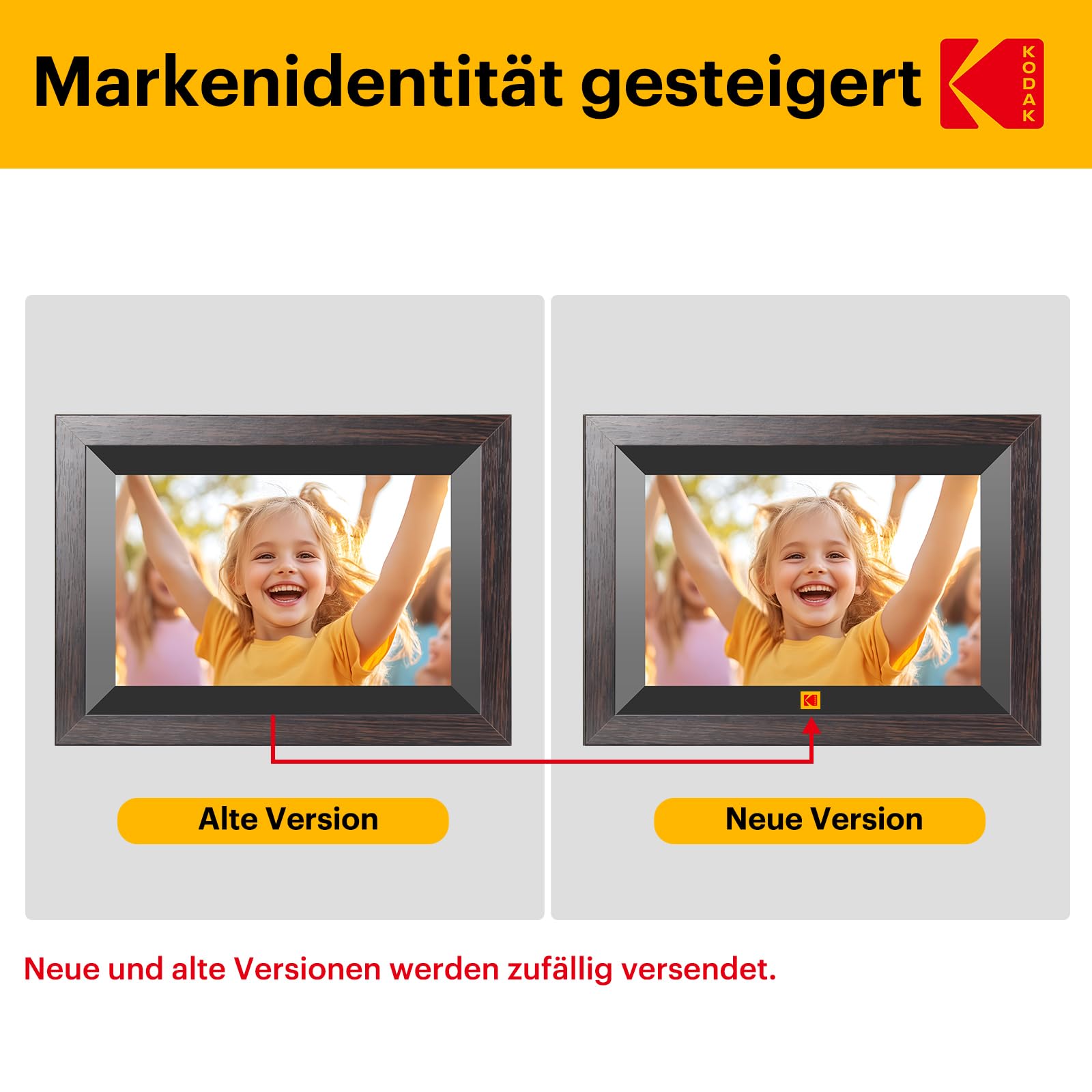 KODAK 10,1 Zoll WiFi Digitaler Bilderrahmen, 1280x800 HD IPS Touchscreen Smarter Bilderrahmen WLAN, 32GB Speicher, Automatische Rotation, Wandmontagefähig, Teilen Sie Fotos sofort von überall aus