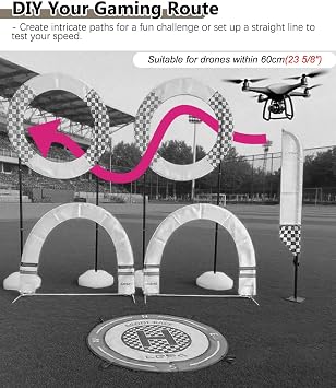 Professional Drone Obstacle Course Gates Set, Diy Drone Practice Track Combination Kit, Portable FPV Racing Drone Loop Gate with Storage Bag(Style c)