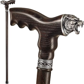 Custom Length Wooden Walking Cane for Men Celtic Tiger - Wood Walking Stick Cool Fancy Designer Mens Canes Walking Staff