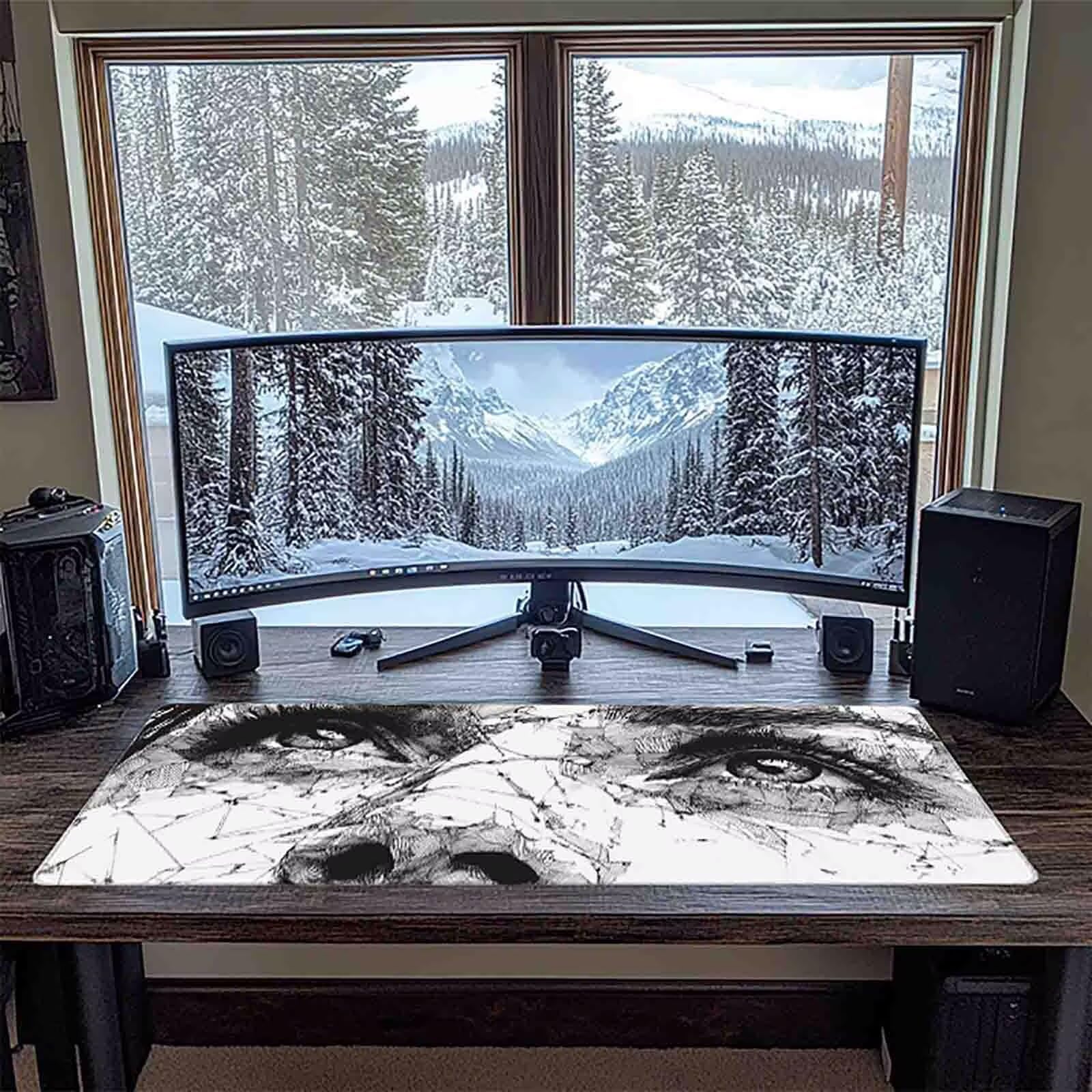 Tappetino Mouse XXL 1000x500mm Nero Mousepad Donna Tappetino Scrivania Grande, con base in Gomma Antiscivolo, Impermeabile Sottomano Scrivania per Computer, Ufficio, Accessori Gaming Mouse Pad 5-4582t