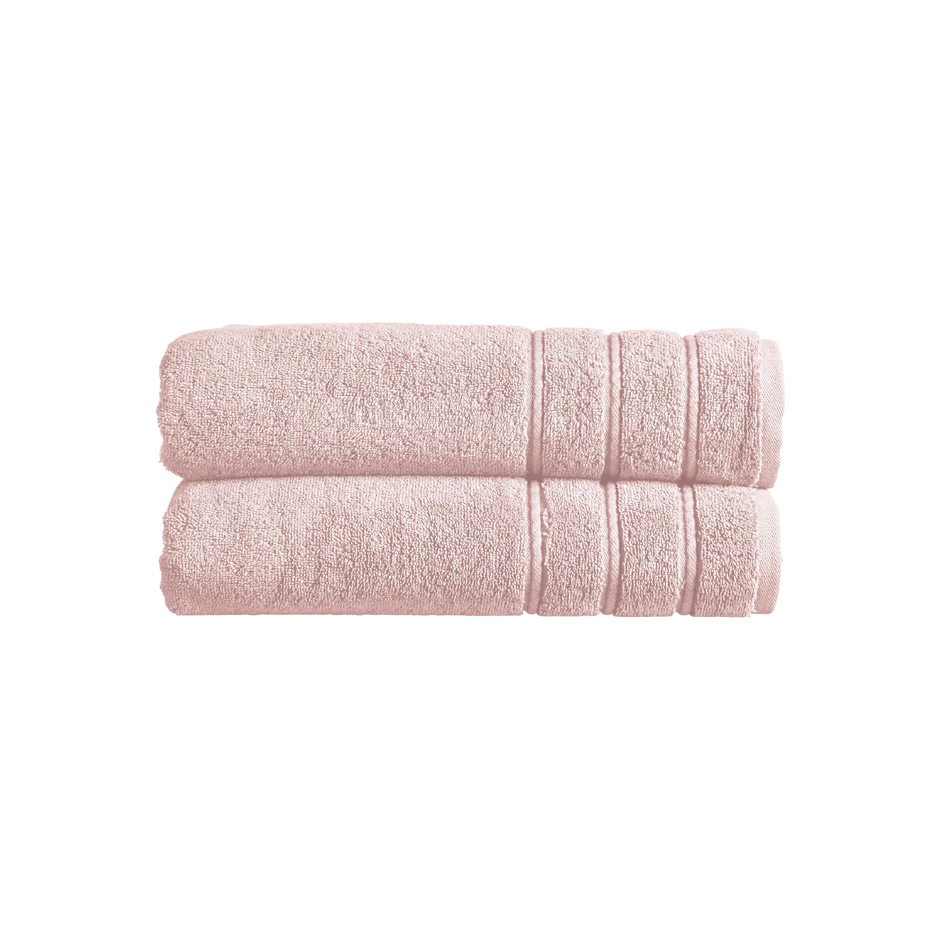 Christy Antalya Large Bath Sheets | Set of 2 | 100% Turkish Cotton | 600GSM | Soft Plush Luxury Bath Towels | 90cm x 150cm | Quick Dry | Pale Rose Pink