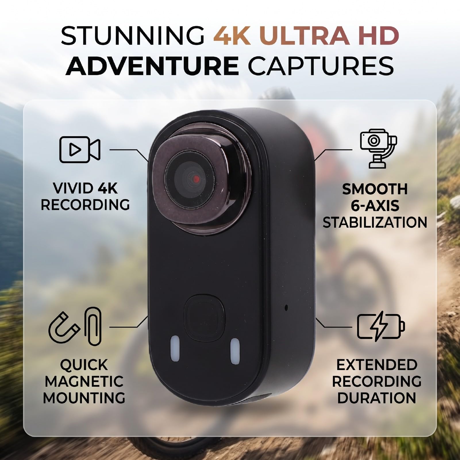 Mini Fotocamera 4K, Fotocamera Ad Azione Magnetica