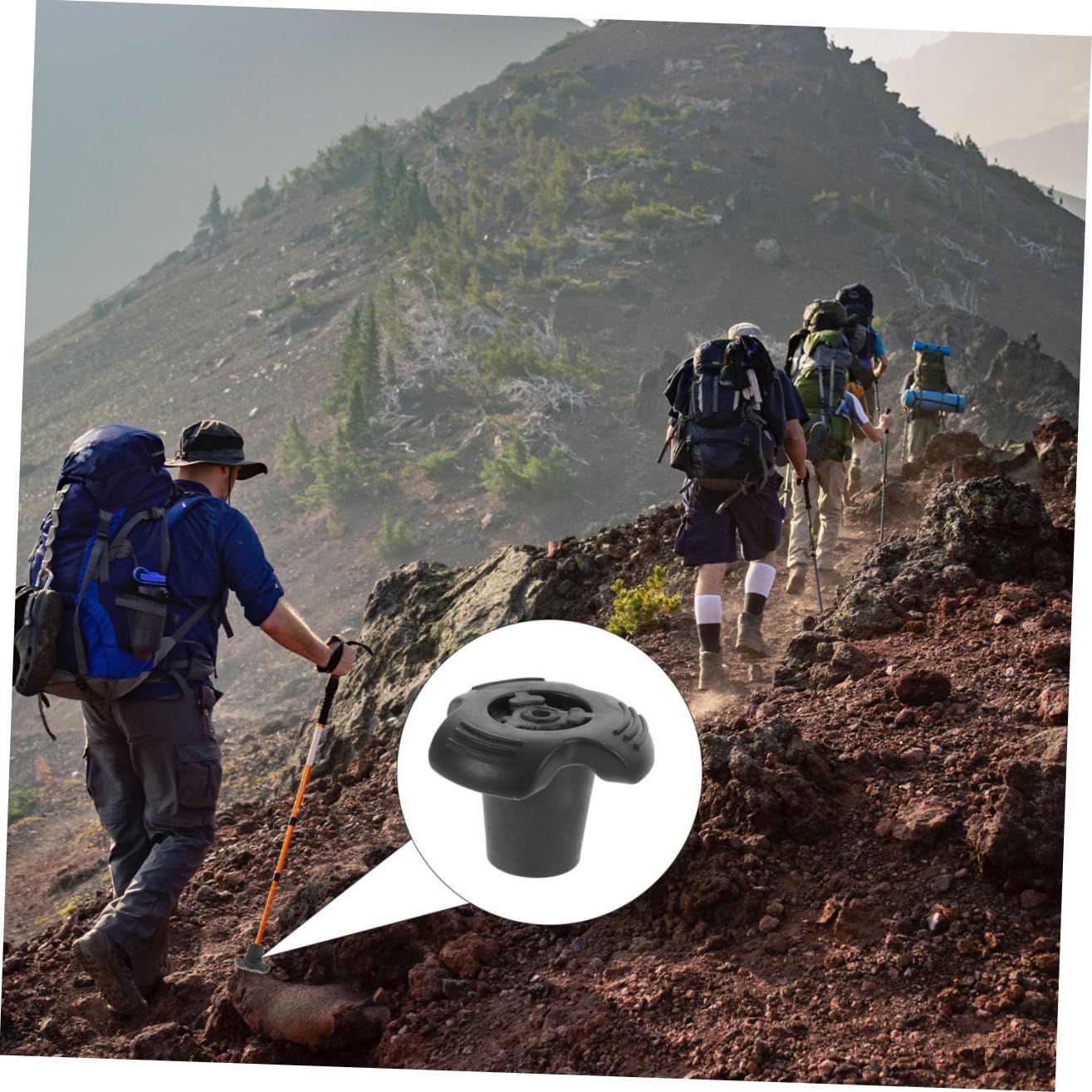 Gatuida 8 punte per bastoni da passeggio - Copripiedi antiscivolo per bastoni da trekking, estremità in gomma per bastoni da trekking - Accessori per bastoni da passeggio per escursionismo,
