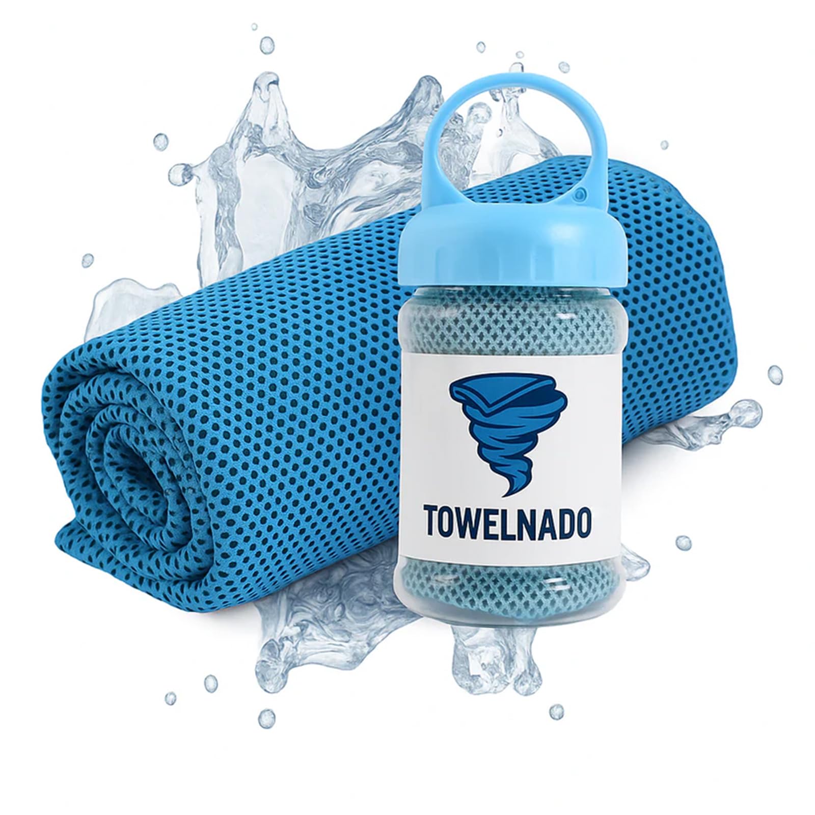 Foyust Towelnado Ice Towel, 100×30 Cm Instant Cooling Towel for Neck & Face, Soft Breathable Microfibre Cold Rag, Reusable Heat Relief Towel for Gym Yoga Running Camping & Hot Weather