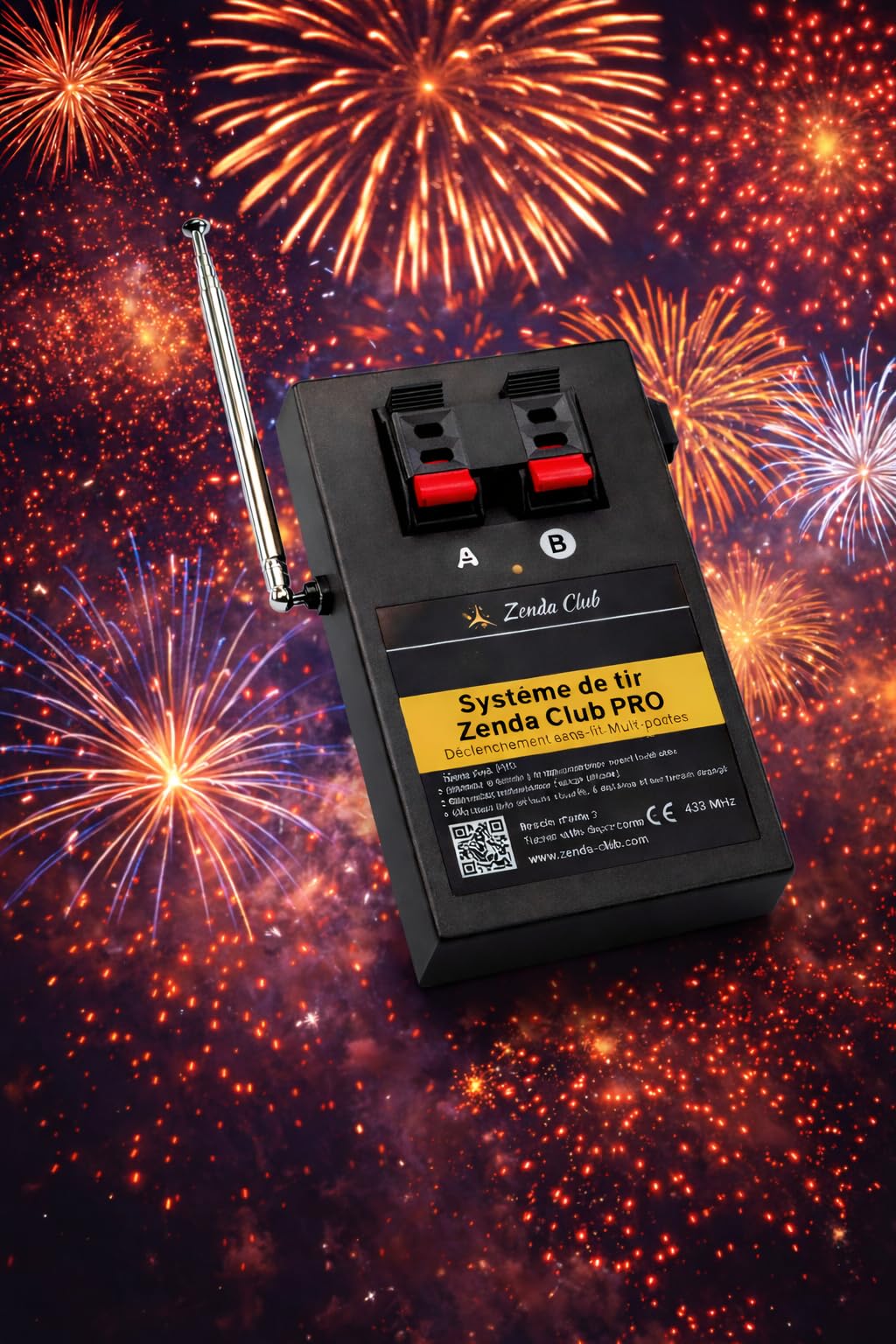 zenda club® Sistema de disparo remoto para fuegos de artificio – Kit pirotécnico de 8 canales (4 módulos de 2 canales) con mando a distancia inalámbrico – Estuche resistente