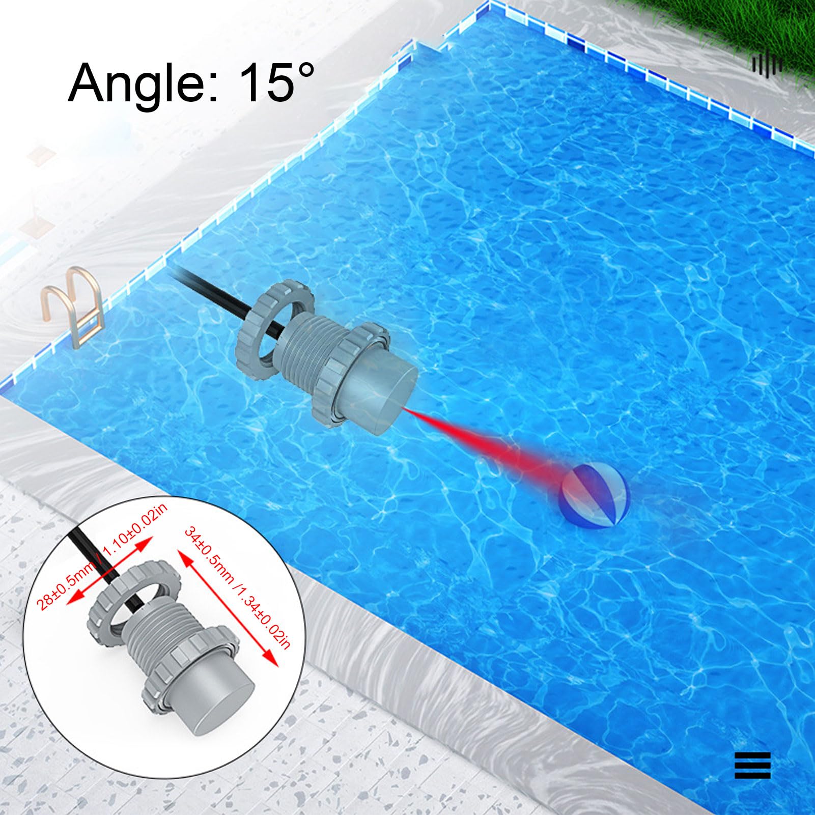 Sensore di Distanza Subacquea Ad Ultrasuoni IP68 Waterproof 485 Output - 10m ROV Evitamento Dell'ostacolo per la Pulizia della Piscina Robot (DYP-L081M4W-V2.0)