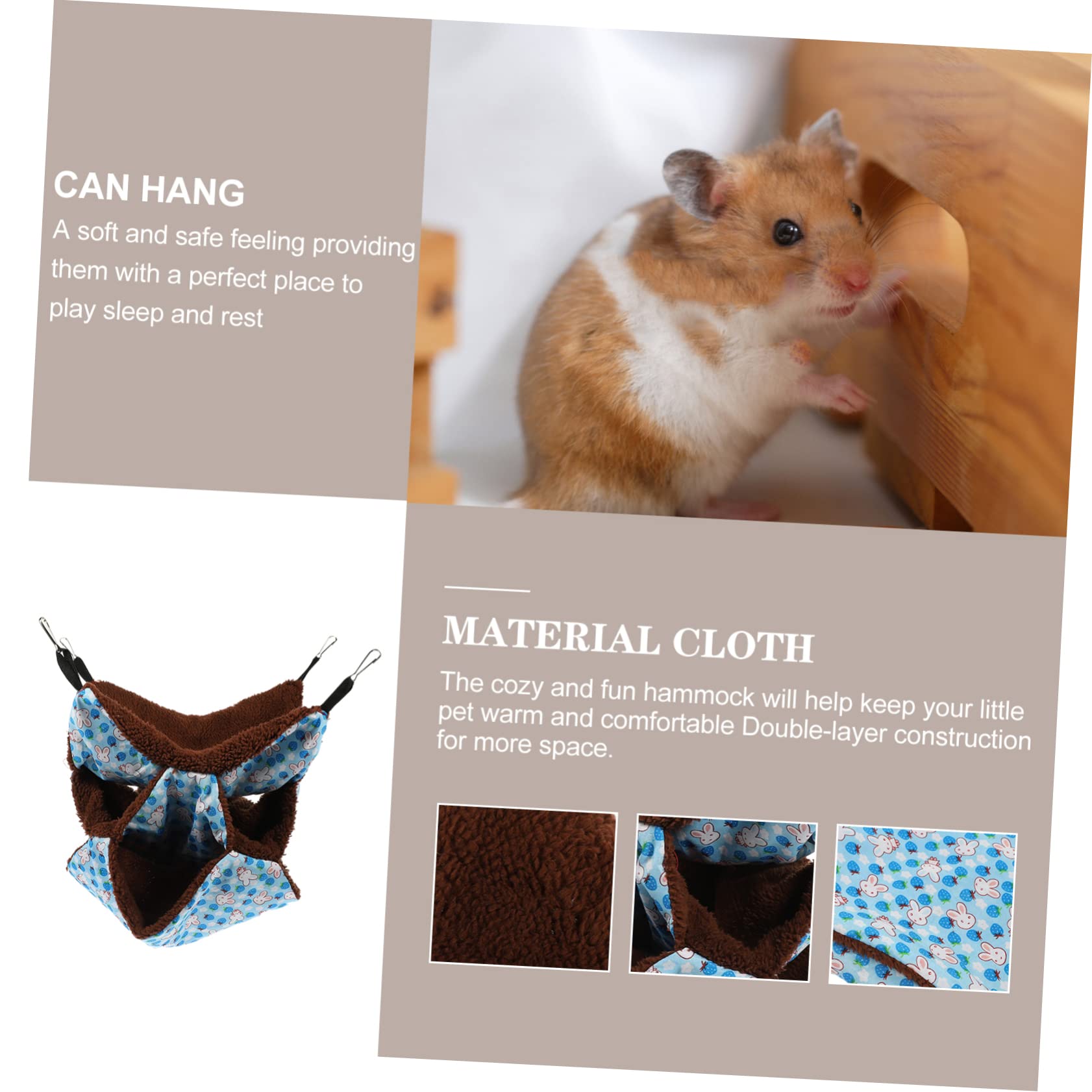 BESPORTBLE 4stücke Kleintier Hängematte Mehrschichtige Plüsch Schlafunterlage Für Hamster Ratten Und Chinchillas Atmungsaktives Sicheres Nest Für Zuhause Oder Tierhandlung