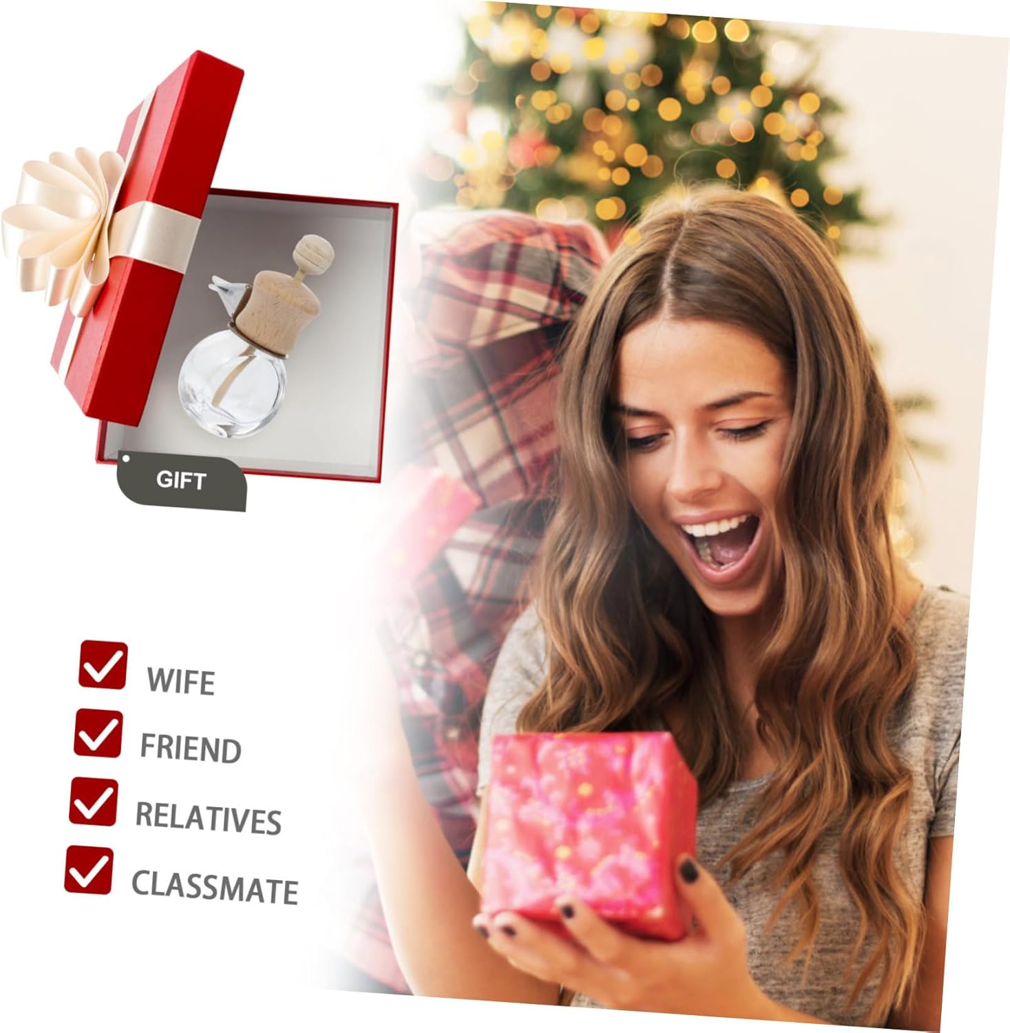 Cabilock 24pcs Diffuser Bottles Wooden Lid for Car Decoration Compact Containers to Air and Relieve Fatigue Vehicles