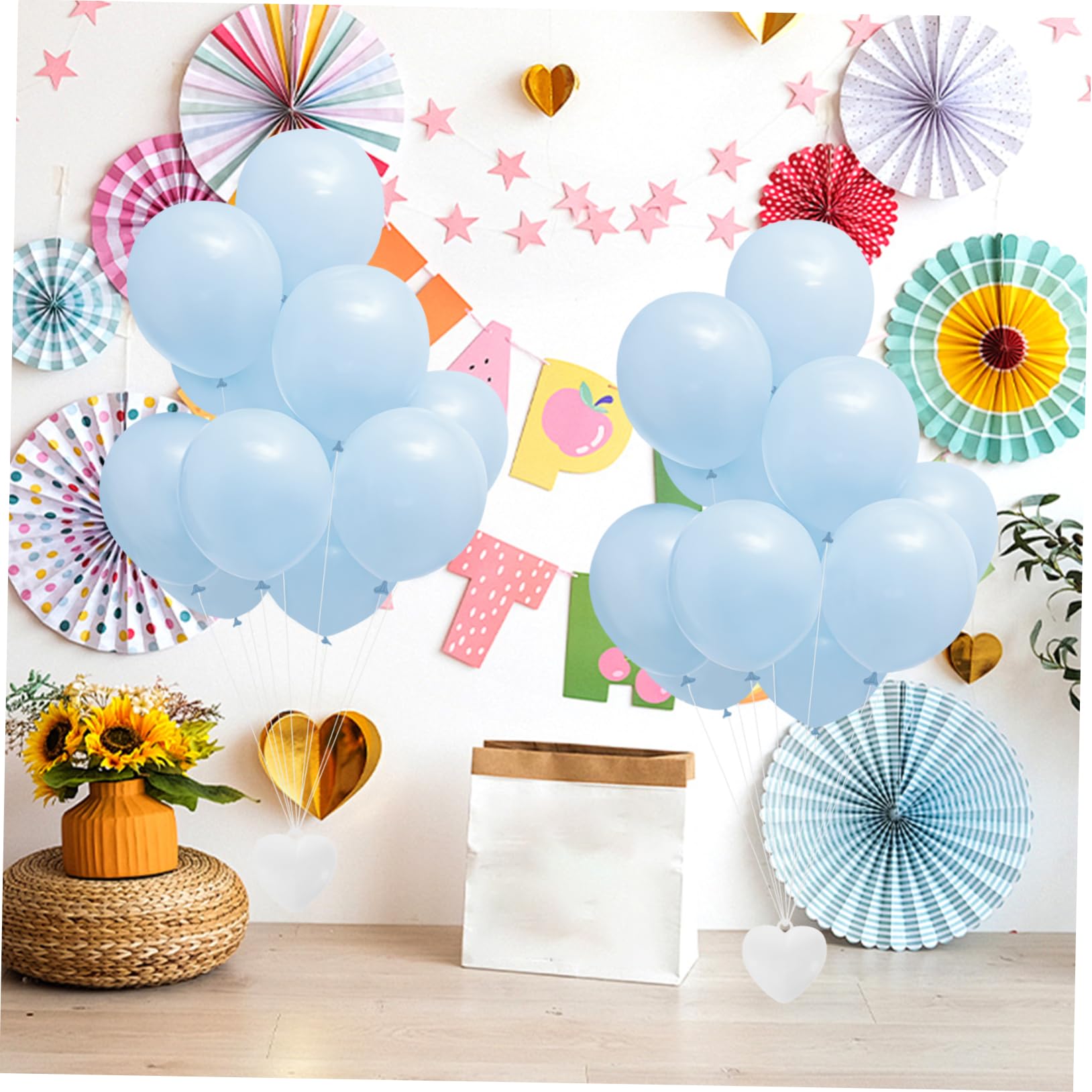 Pesi per Palloncini a Cuore in Resina Bianca 4 Pezzi | Riutilizzabili, Tengono i Gonfiati a Elio, Pendenti Decorativi a Forma di Stella per Anniversari
