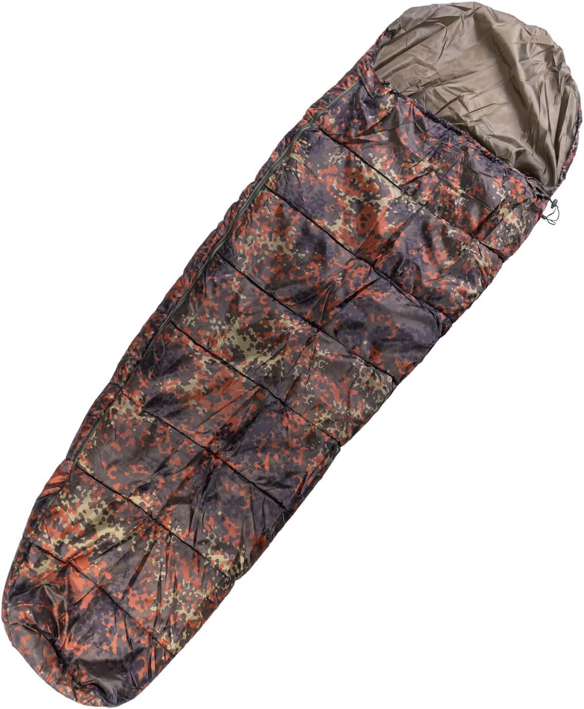 MIL-TEC Commando Sleeping Bag, Flecktarn Camo, 88.6 x 30 x 22, 14102021