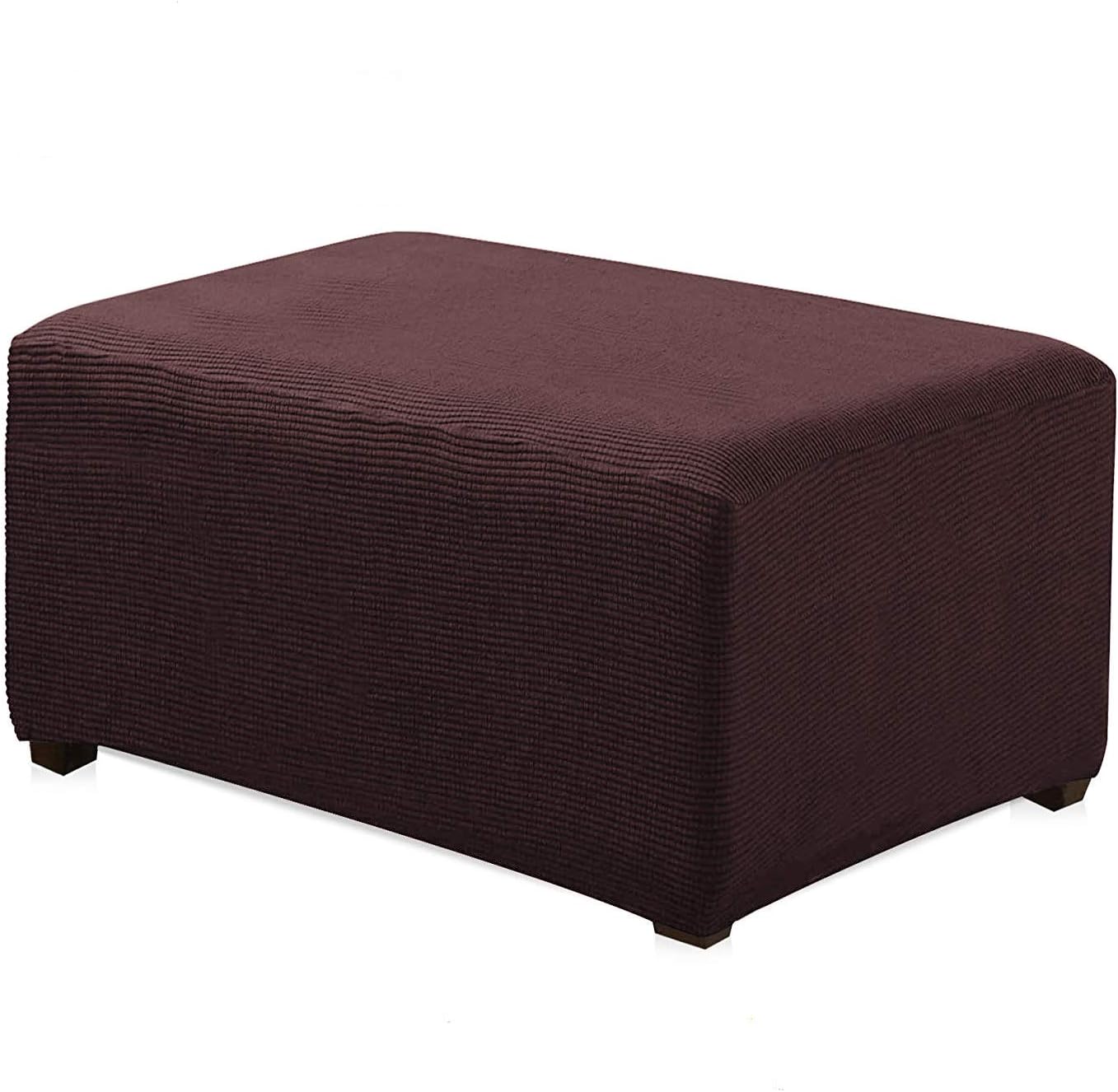 Xiazuo Ottoman Cover Rectangle Storage Stool Slipcovers Stretch Foot Stool Covers to Fit Ottoman Foot Rest