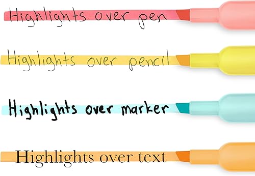 Miniatura 7 de Sharpie Resaltadores estilo tanque, punta de cincel, barriles pastel suaves, tintas pastel suaves, paquete de 6 resaltadores