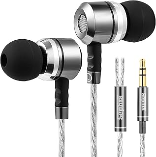 sephia SP3060 Earbuds, Wired in-Ear Headphones with Tangle-Free Cord, Noise Isolating, Bass Driven Sound, Metal Earphones,...