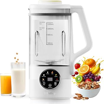 40oz Nut Milk Maker Machine, Automatic Plant Milk Maker with 10 Blades