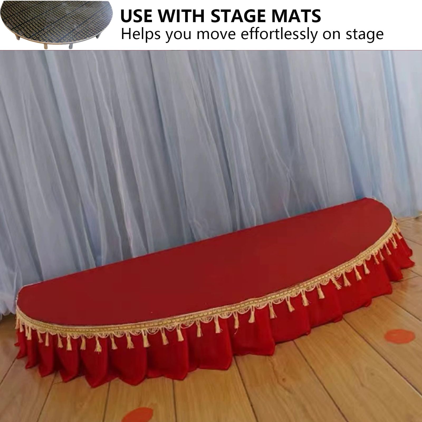 Palcoscenico Portatile Rotondo per Discorsi Bambini Piccola Piattaforma per Palcoscenici Disponibile In Lunghezze 100 A 150 Cm Adatto per Spettacoli All'Asilo E per Presentatori Matrimoni 100x50cm