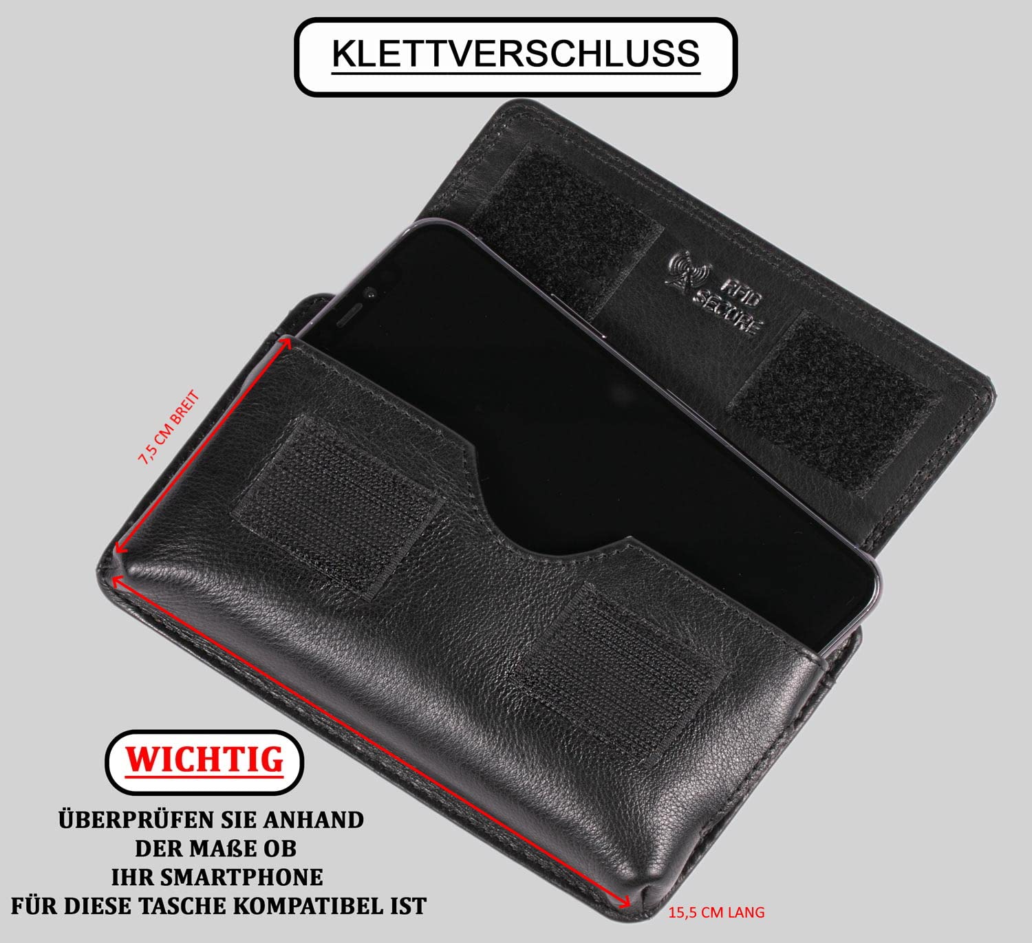Matador Sac Banane en Cuir véritable avec Compartiment zippé séparé pour Cartes et pièces de Monnaie pour appareils jusqu'à 6,1 Pouces