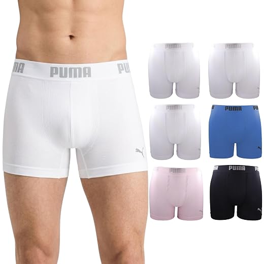 Kit 6 Cuecas Boxer Puma Sem Costura Poliamida Toque Gelado Sport Dry Fit