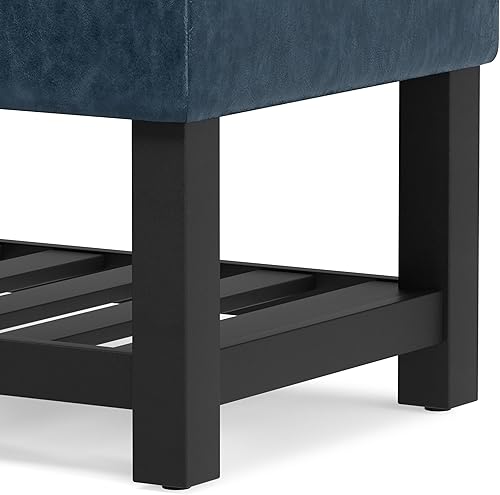 Miniatura 128 de SIMPLIHOME Cosmopolitan - Banco otomano rectangular de transición de 44 pulgadas de ancho con parte inferior abierta en piel sintética vegana gris