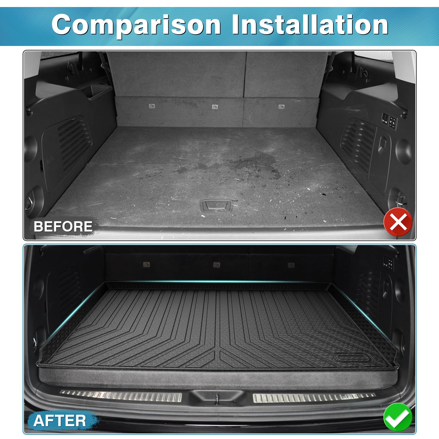 Premium Cargo Liner For GMC Yukon XL / Chevy Suburban / Cadillac Escalade ESV 2015-2020 - Behind 3rd Row - View #3