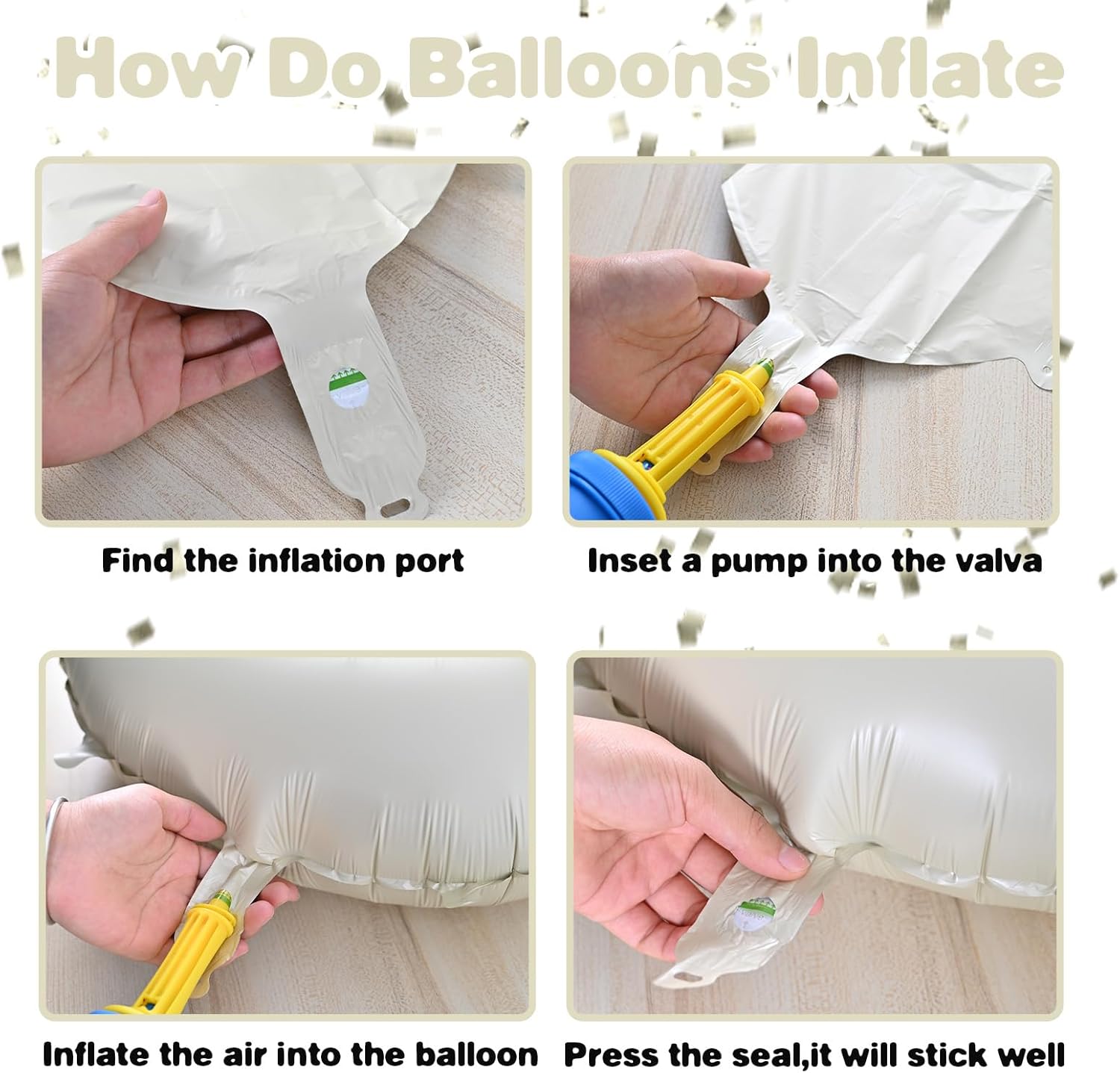 20 Cream White Balloons, 20 Number Balloons Set, Beige Number 20 Balloons, Brown Sand White Foil Star Heart Balloon With Long Balloon For 20th Birthday Party 2nd Baby Shower Decorations - Image 4