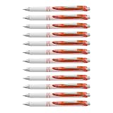 Pentel EnerGel Pearl Retractable Liquid Gel Pen, (0.7mm) Metal Tip, Medium Line, Orange Accent, Orange Ink, 12 pack (BL77PW-F) – view 1