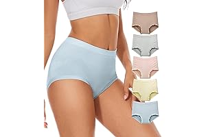 5-Pack Seamless Women's Panties: Ultra-Soft, High-Waisted Modal Underwear in Classic Black