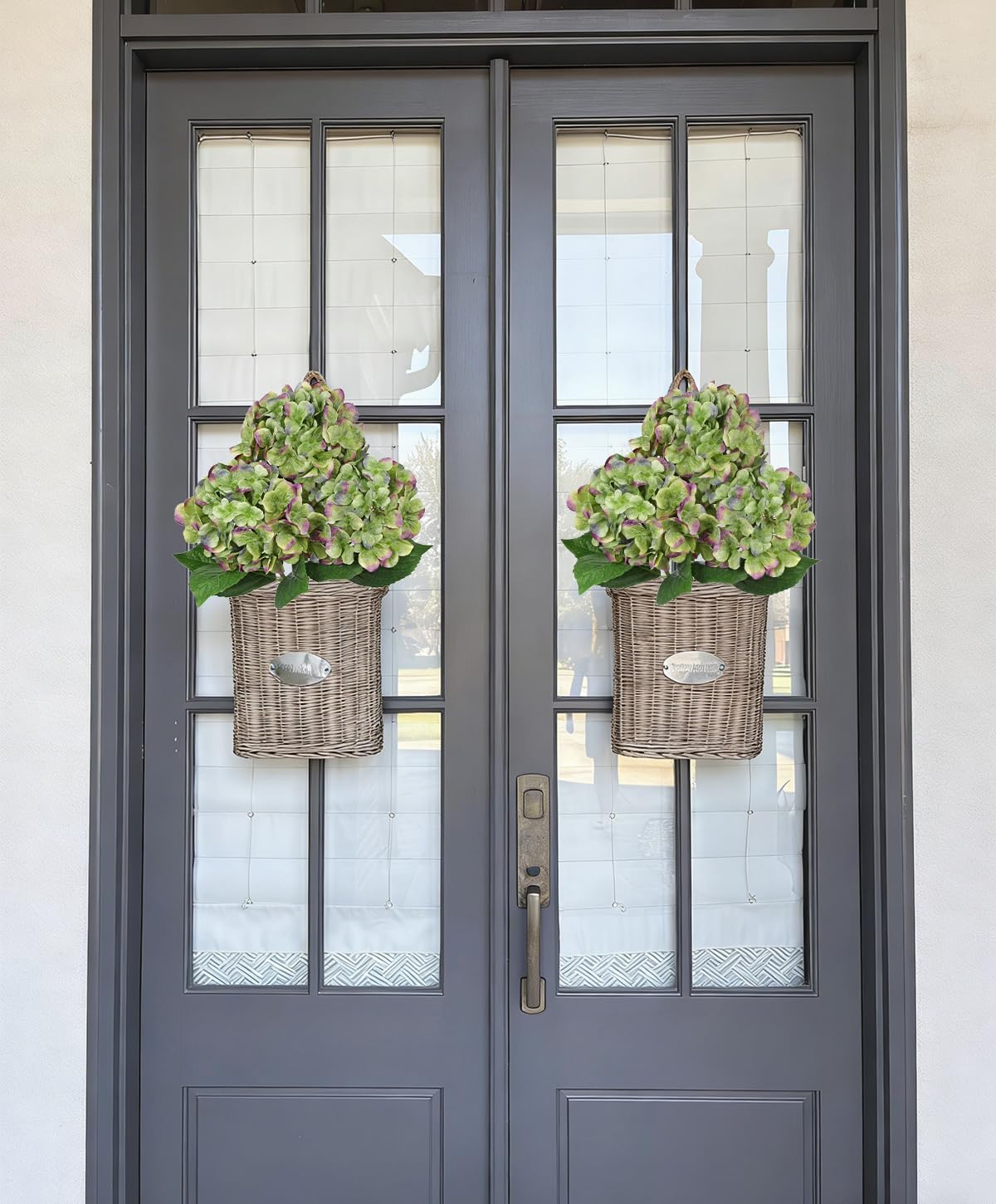 22" Green Hydrangea Artificial Flowers with Large Bloom, Silk Hydrangea Flowers with Stems for Vase, 3PCS Faux Hydrangeas Fake Floral Arrangement for Home, Farmhouse, Wedding, Table Centerpiece Decor