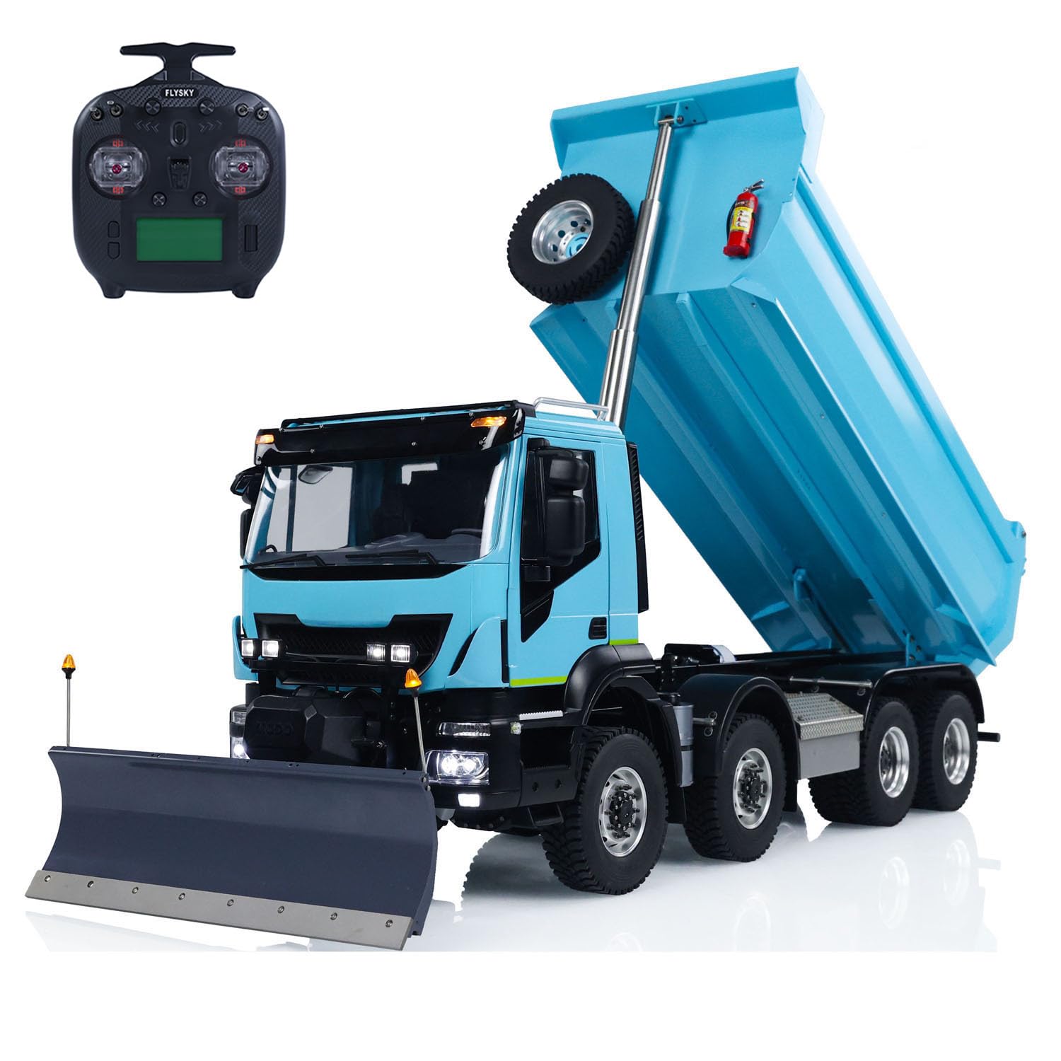 1 14 8X8 Metal Hydraulic RC Dump Truck 2-Speed Transmission Differential Lock Axles Remote Control Tipper Cars Snow