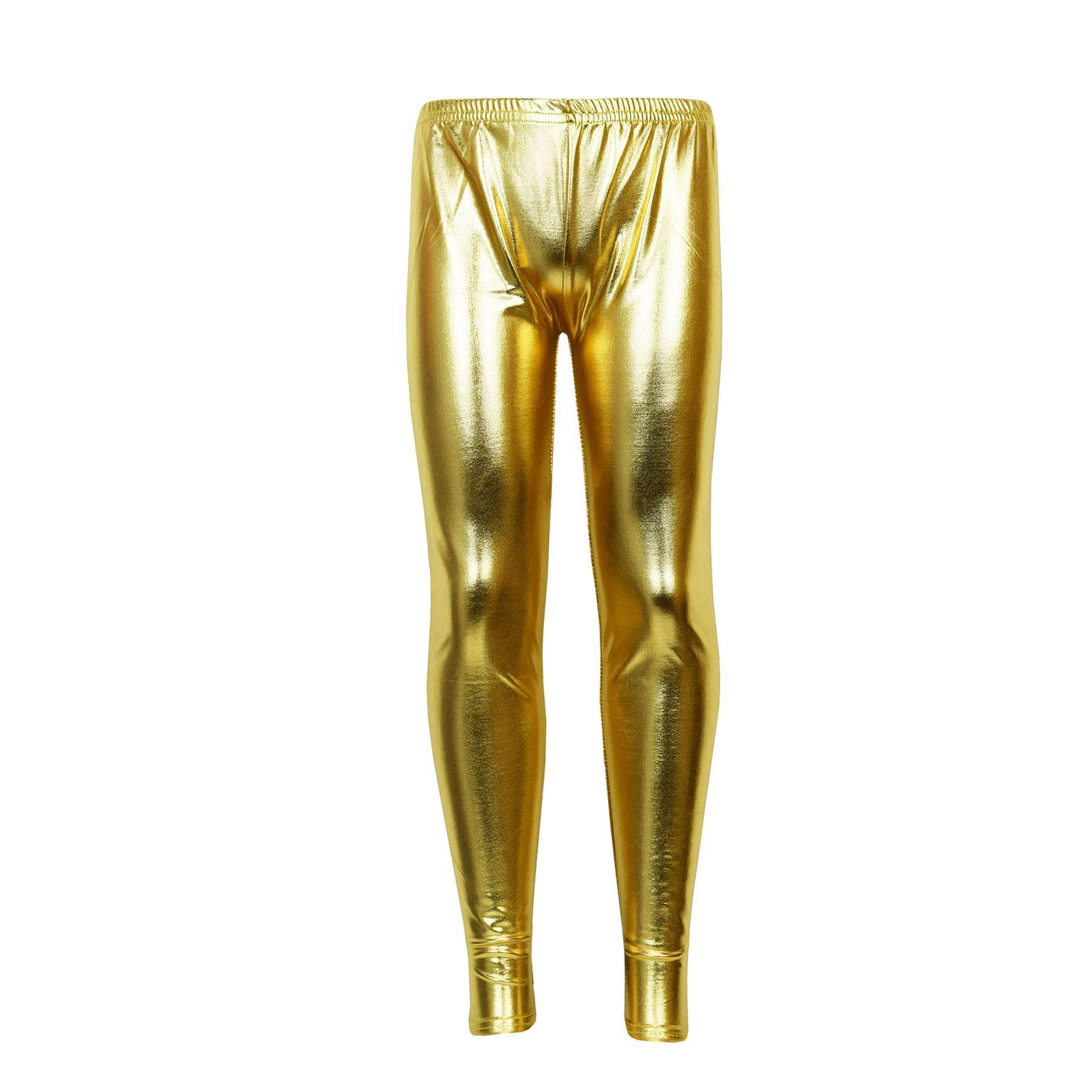 A2Z 4 Kids Girls Leggings Metallic Shiny Disco Fashion - Metalic Legging Golden 13