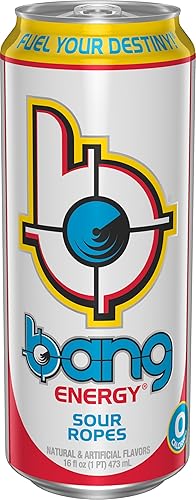 Miniatura 3 de Bang Energy Sour Ropes, bebida energética sin azúcar, 16 onzas (paquete de 12)