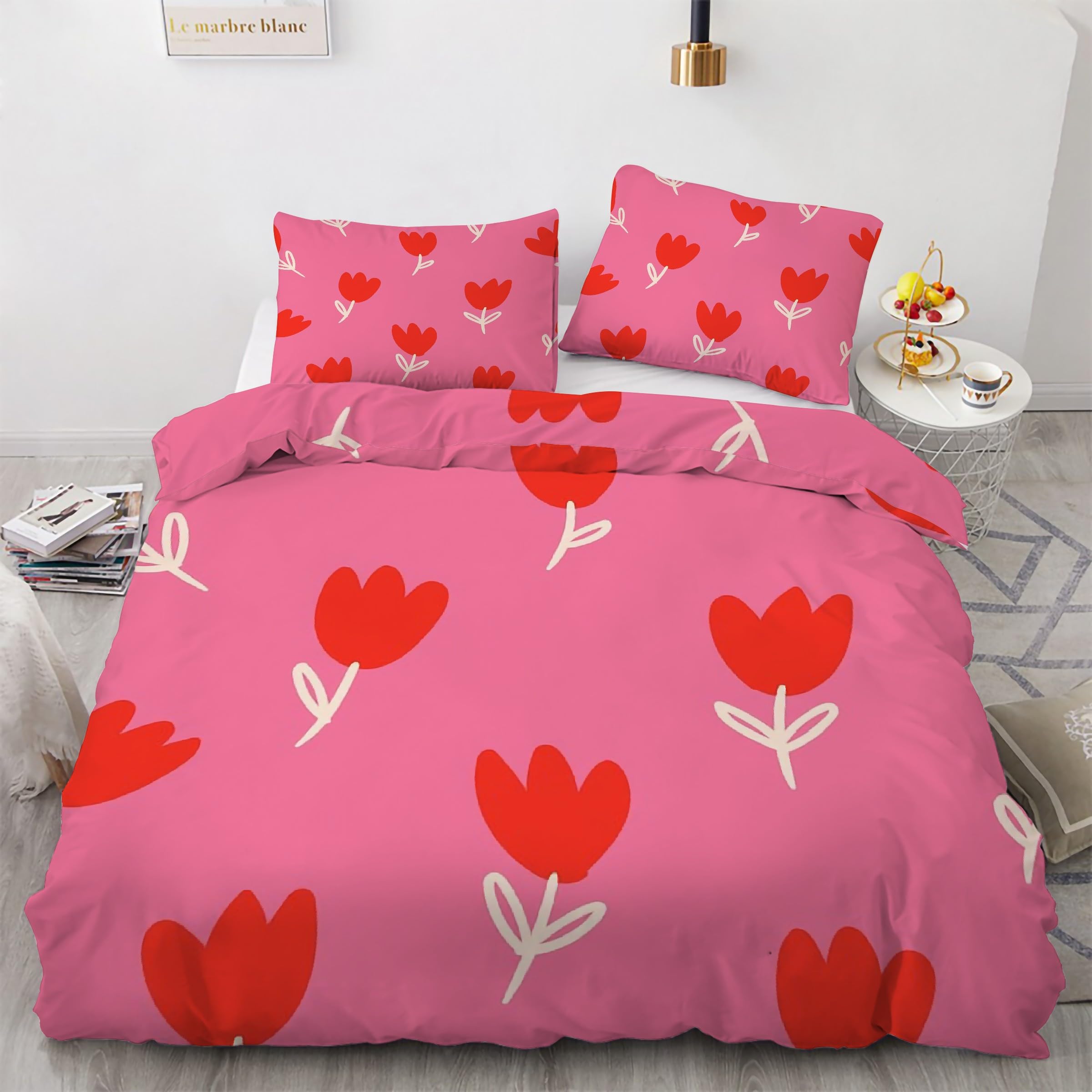 Générique parure de lit tulipe 220x240 en microfibre tissage haute densité