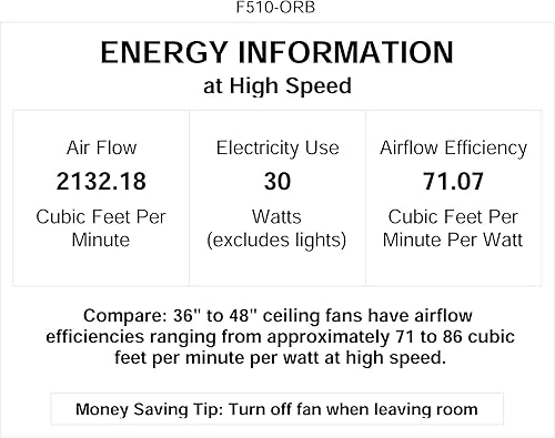 Miniatura 4 de Minka-Aire F510-ORB Ventilador de techo de montaje empotrado, 3 aspas de bronce aceitado con luz de 30 vatios, bronce aceitado