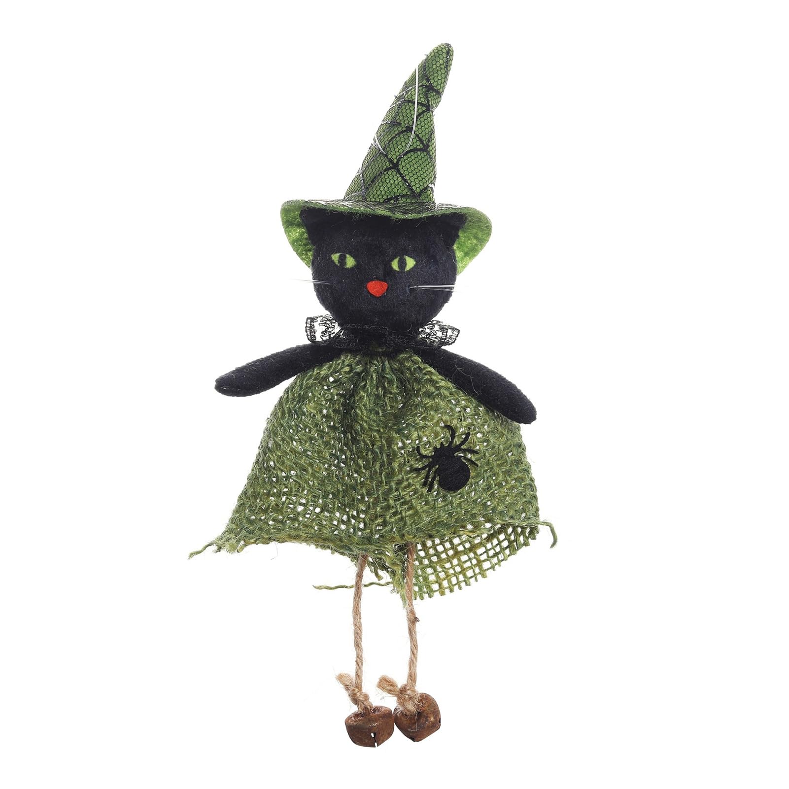 anwhriet Halloween Hanging Decoration, Spooky Pumpkin Ghost, Witch, Black Cat Doll Ornament, Burlap Skirt Indoor Outdoor Party Haunted House 4