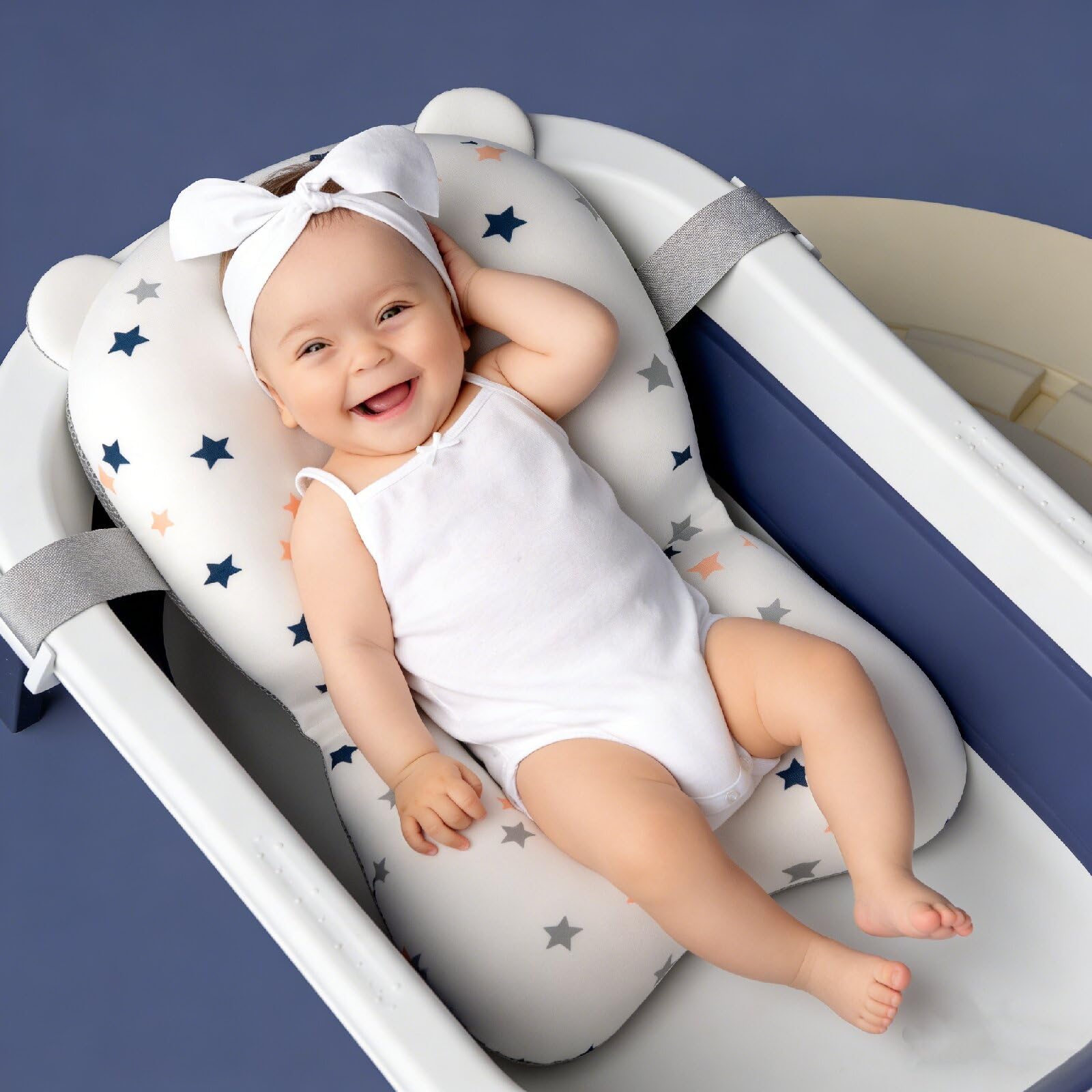 Riduttore Vaschetta Bagnetto Neonato, Cuscino Bagnetto Neonato, Riduttore Bagnetto Neonato, Tappetino da Bagno per Neonati, Galleggiante Tappetino da Bagno Per Bambini, per Bambino 0-3 anni