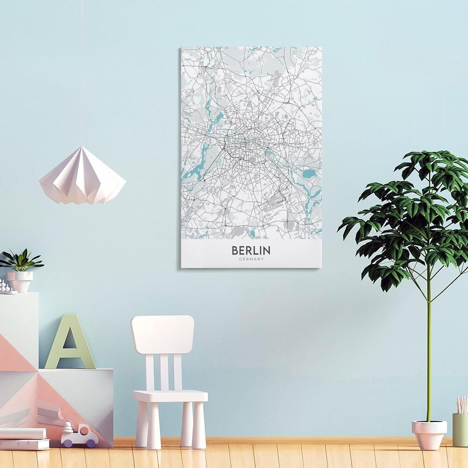KKAIO Modern City Map of Lugano, Switzerland, Cathedral of San Lorenzo 1 Poster for Room Aesthetics Canvas Wall Art And Print 24x36inch(60x90cm)