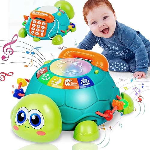 Juguetes para bebés de 12 a 18 meses, juguetes musicales para niños pequeños, juguete de tortuga gateante, juguetes educativos de aprendizaje para