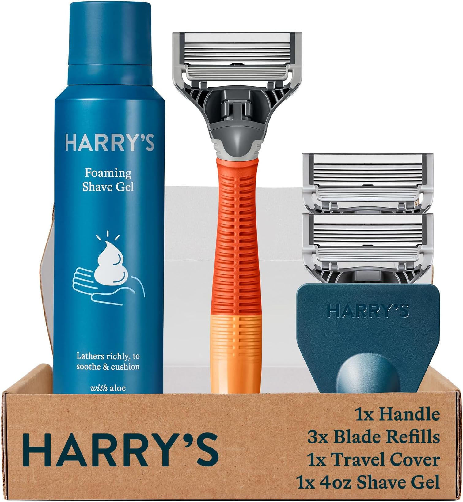 Amazon.com: Harry's Razors for Men, 1 Handle (Ember) and 3 Razor Blade ...